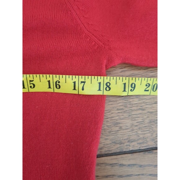 Jaclyn Smith Woman's SM V Neck Sweater Top Rouched Detail Long Sleeve Red - Picture 8 of 9